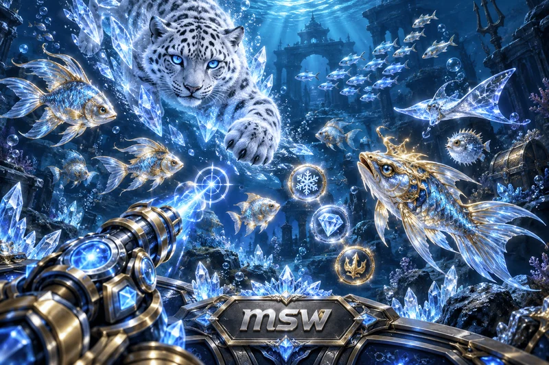msw — orihinal na fishing casino game concept art sa slate blue and platinum