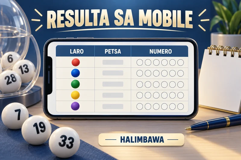 Paliwanag na ilustrasyon: Mobile table reading. Mga halimbawang label, hindi aktuwal na result.