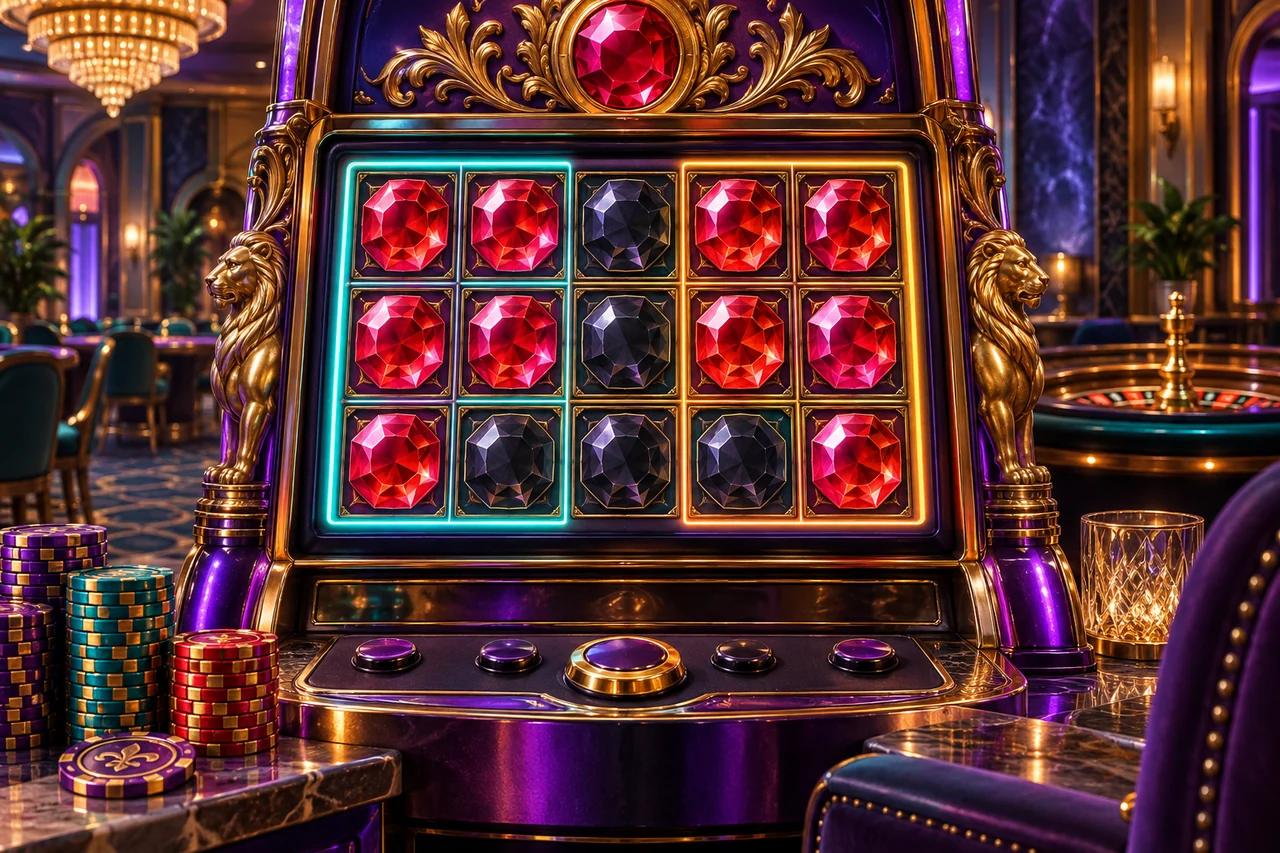 Cluster-slot illustration with two separate five-ruby groups divided by nonmatching symbols.