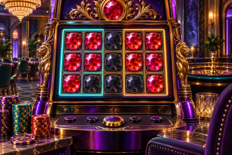 Cluster-slot illustration with two separate five-ruby groups divided by nonmatching symbols.